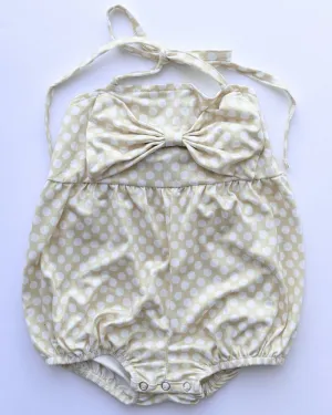 PREORDER! Dottie Bow Front Romper - Yellow with Dots