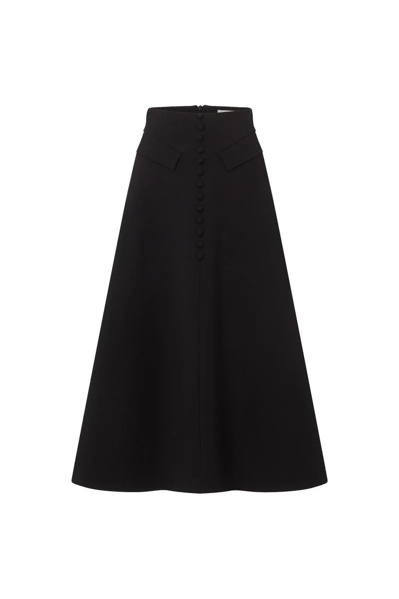 Rae Jersey A Line Skirt - Black