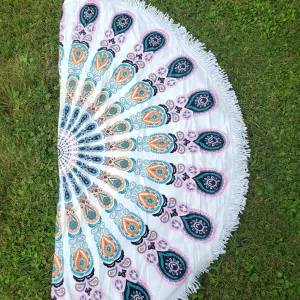 Round Beach Towels - PEACOCK