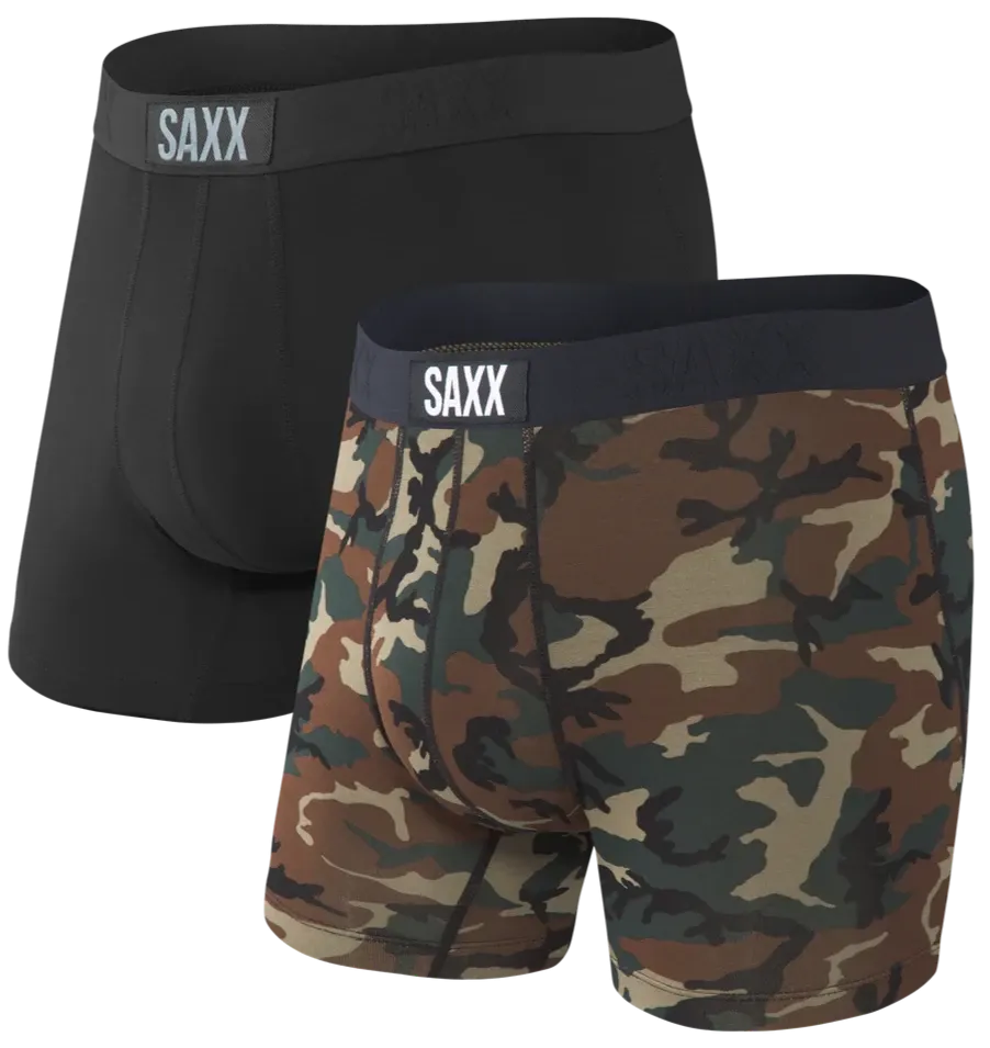 SAXX Vibe Boxer Brief Black/Wood Camo (2-Pack)