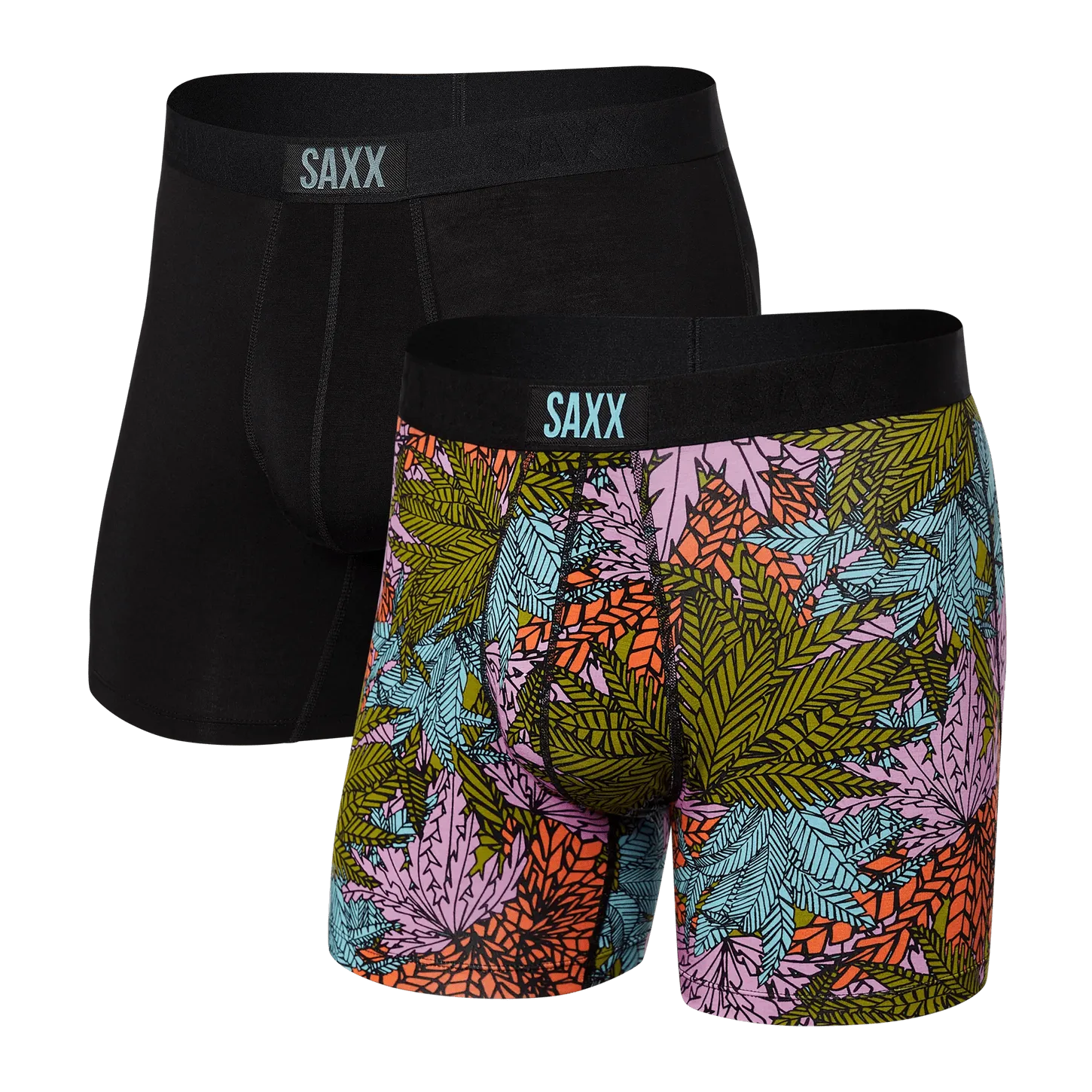 Saxx Vibe Boxers - Sub Tropic / Black (2 Pack)