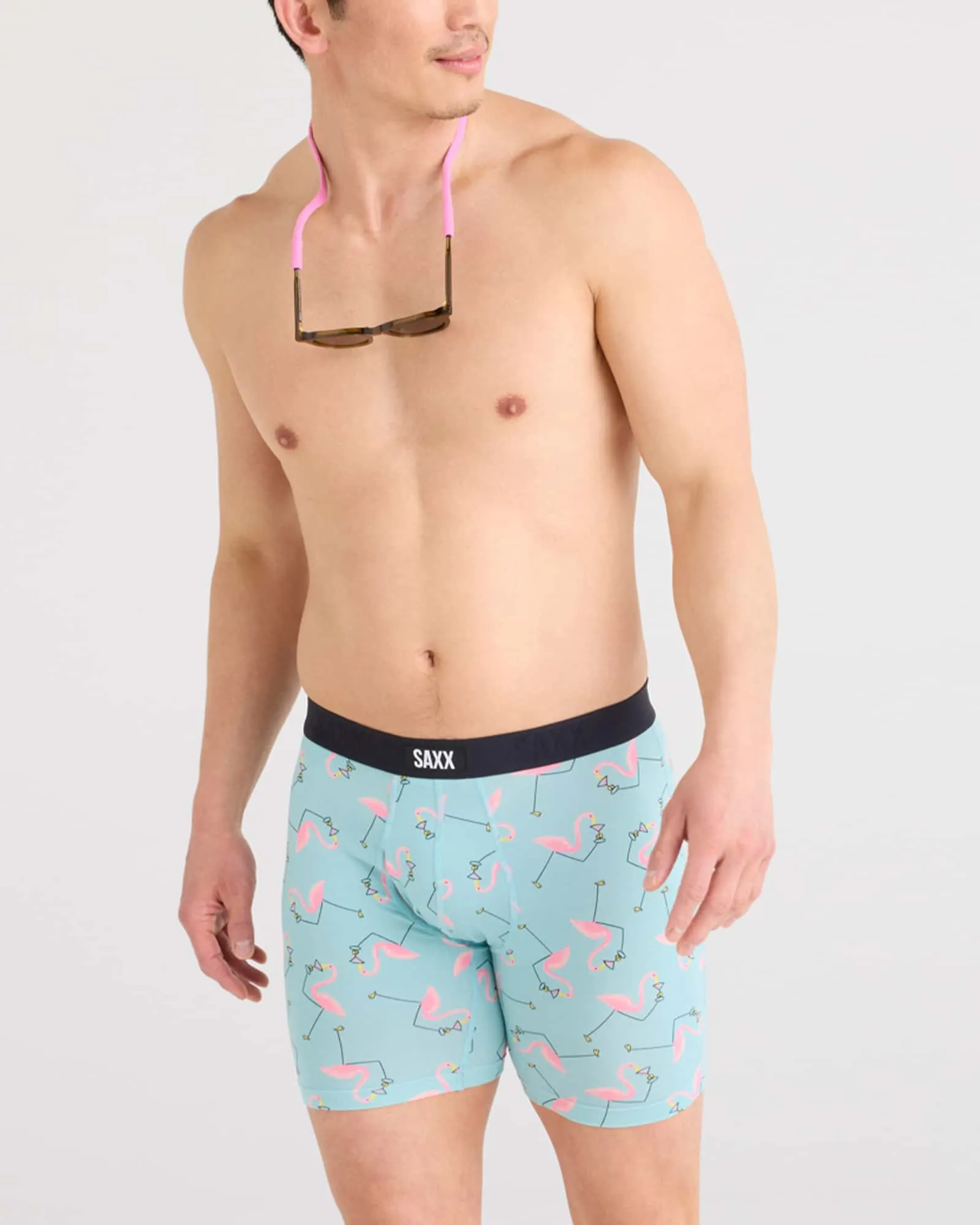 Saxx Vibe Xtra (2 Pack) Underwear - Drinko Flamingo/Black