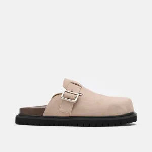 Shiloh Tan Suede Loafer Mules
