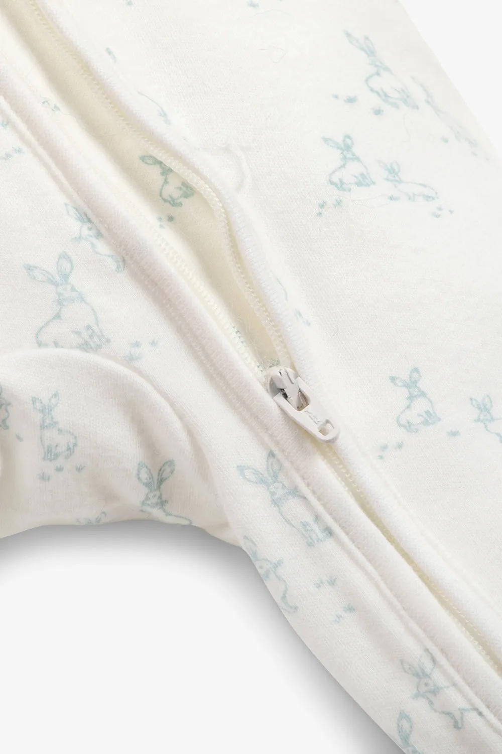 Sleepsuit and Bunny Gift Set, little blue hare print