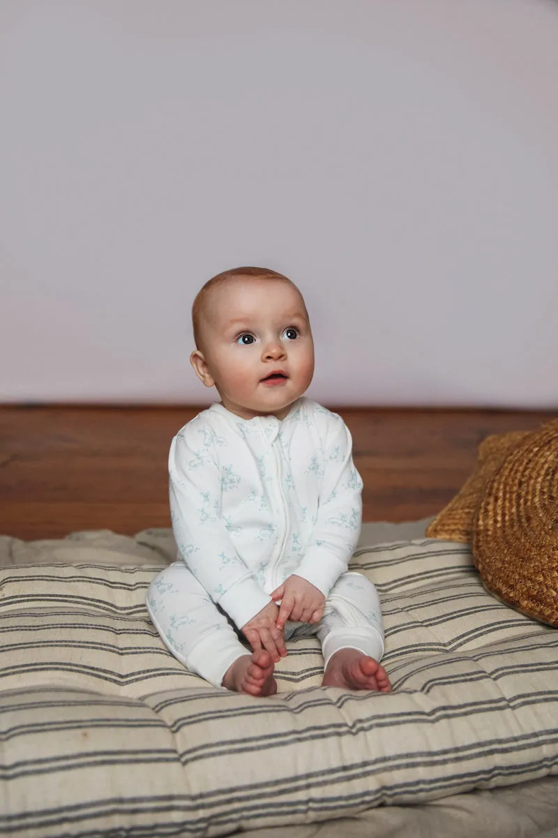 Sleepsuit and Bunny Gift Set, little blue hare print