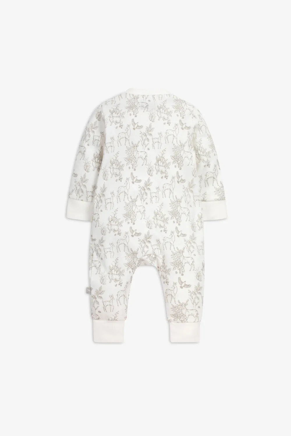 Sleepsuit and Bunny Gift Set, white woodland print