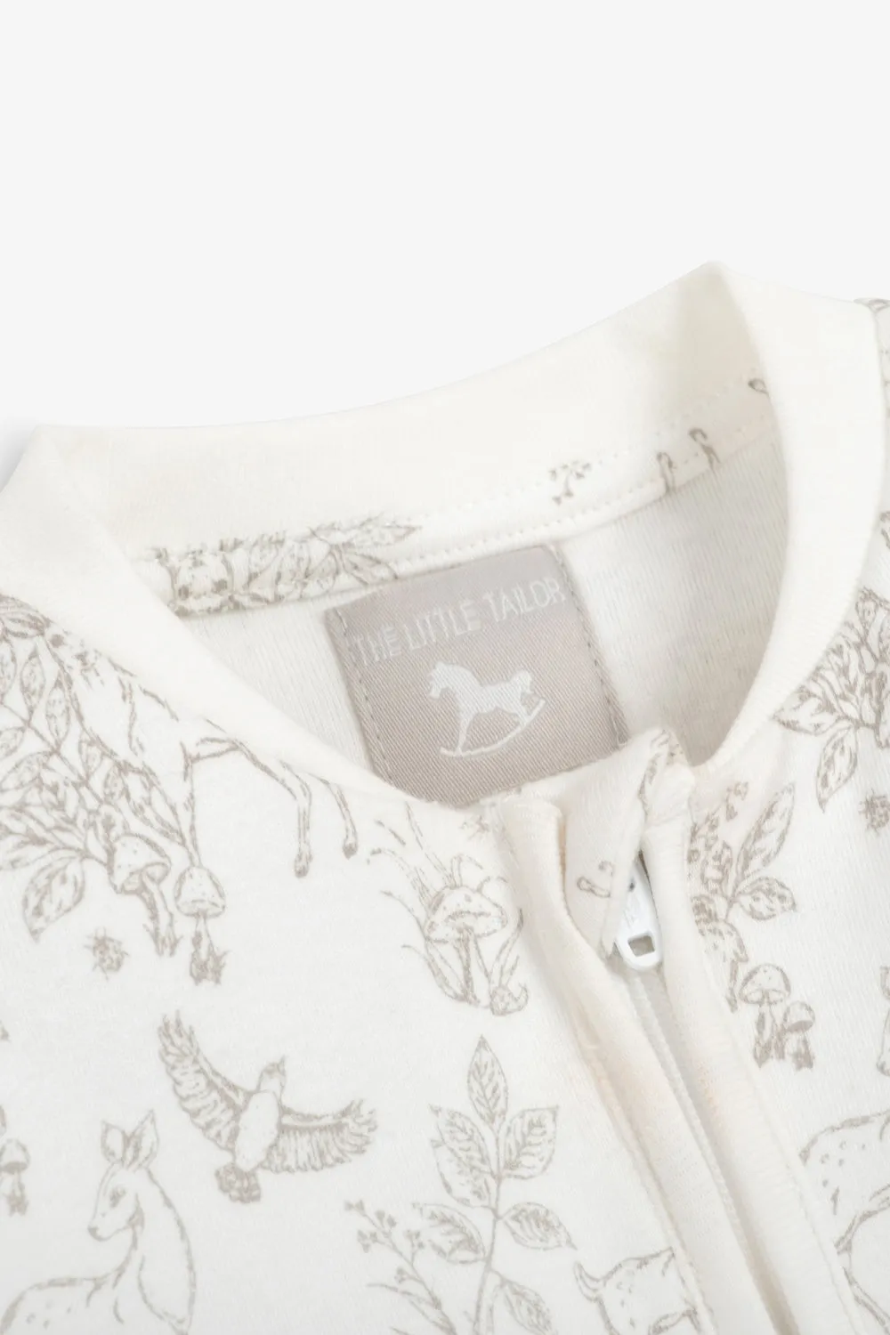 Sleepsuit and Bunny Gift Set, white woodland print
