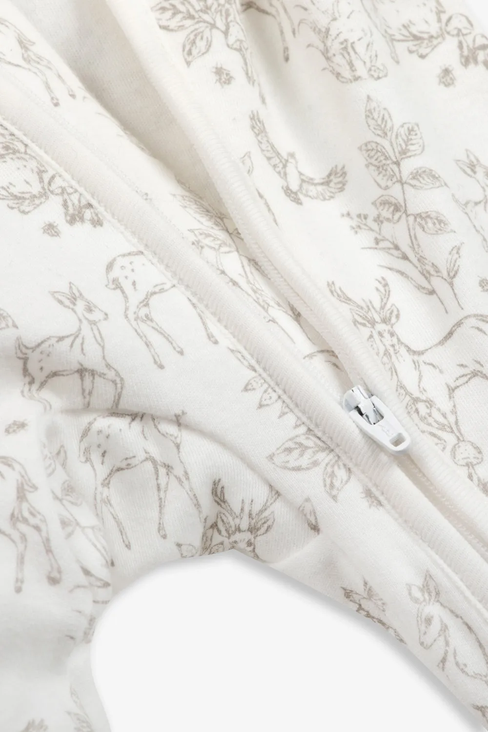 Sleepsuit and Bunny Gift Set, white woodland print
