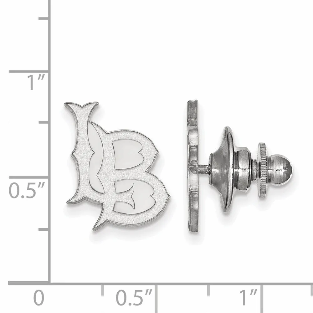 Sterling Silver Rhodium-plated California State University Long Beach L-B Lapel Pin