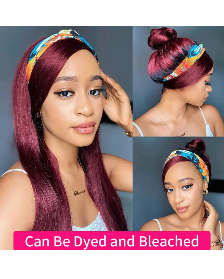 Straight Brazilian Virgin Human Hair Headband Wigs