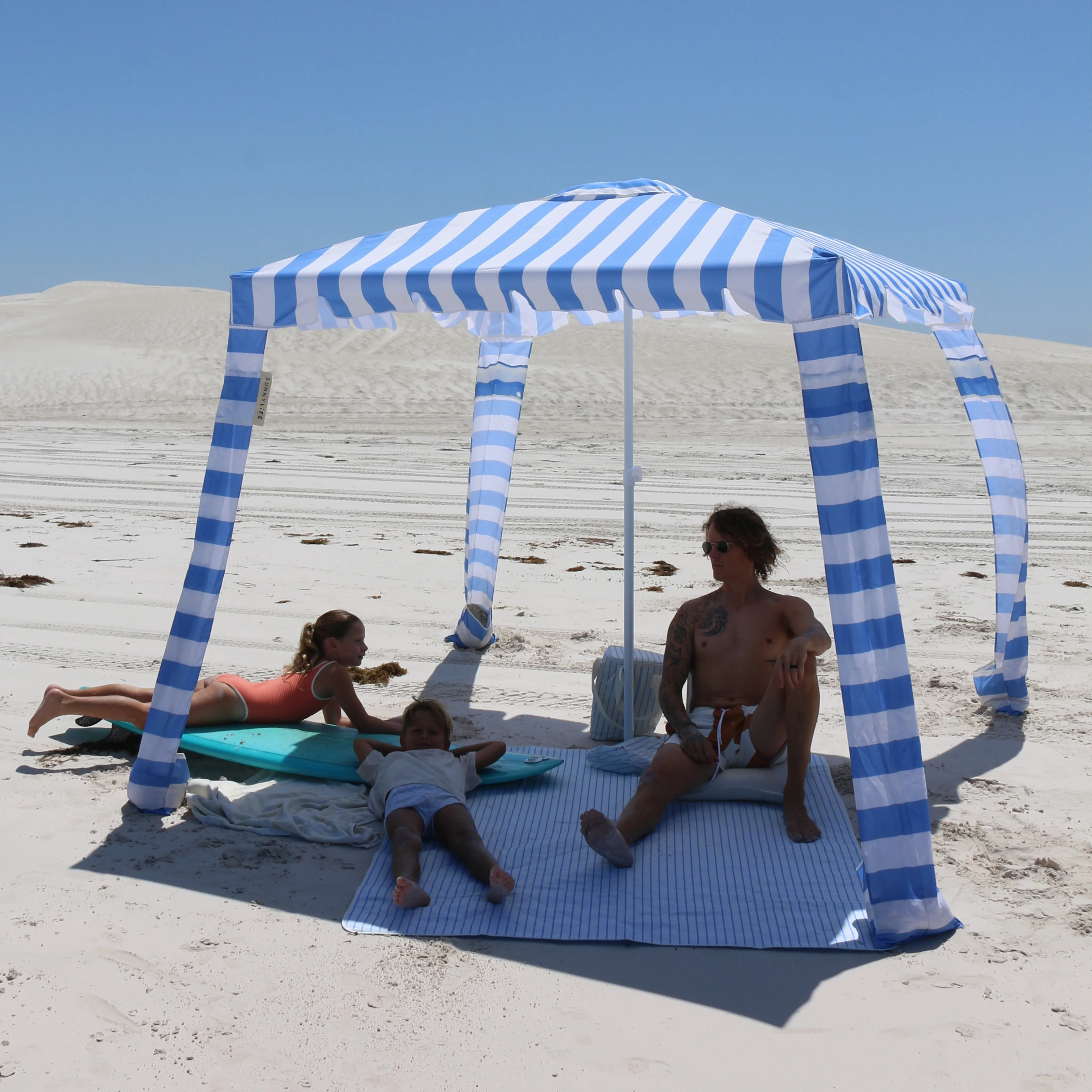 SUNNYLIFE BEACH CABANA - LE WEEKEND MID BLUE CREAM