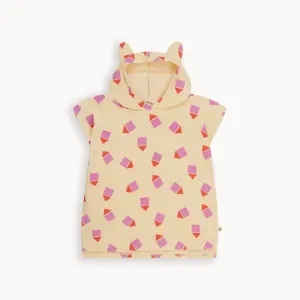 Surfer - Pink Beach Hut Hooded Towelling Robe