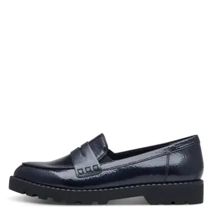 TAMARIS - 24312-826 FLAT LOAFER - NAVY PATENT