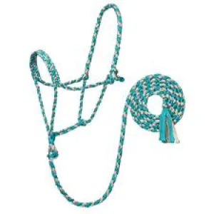 TK35-7820-Average-Tur/Gy Halter Braided Rope w/Lead