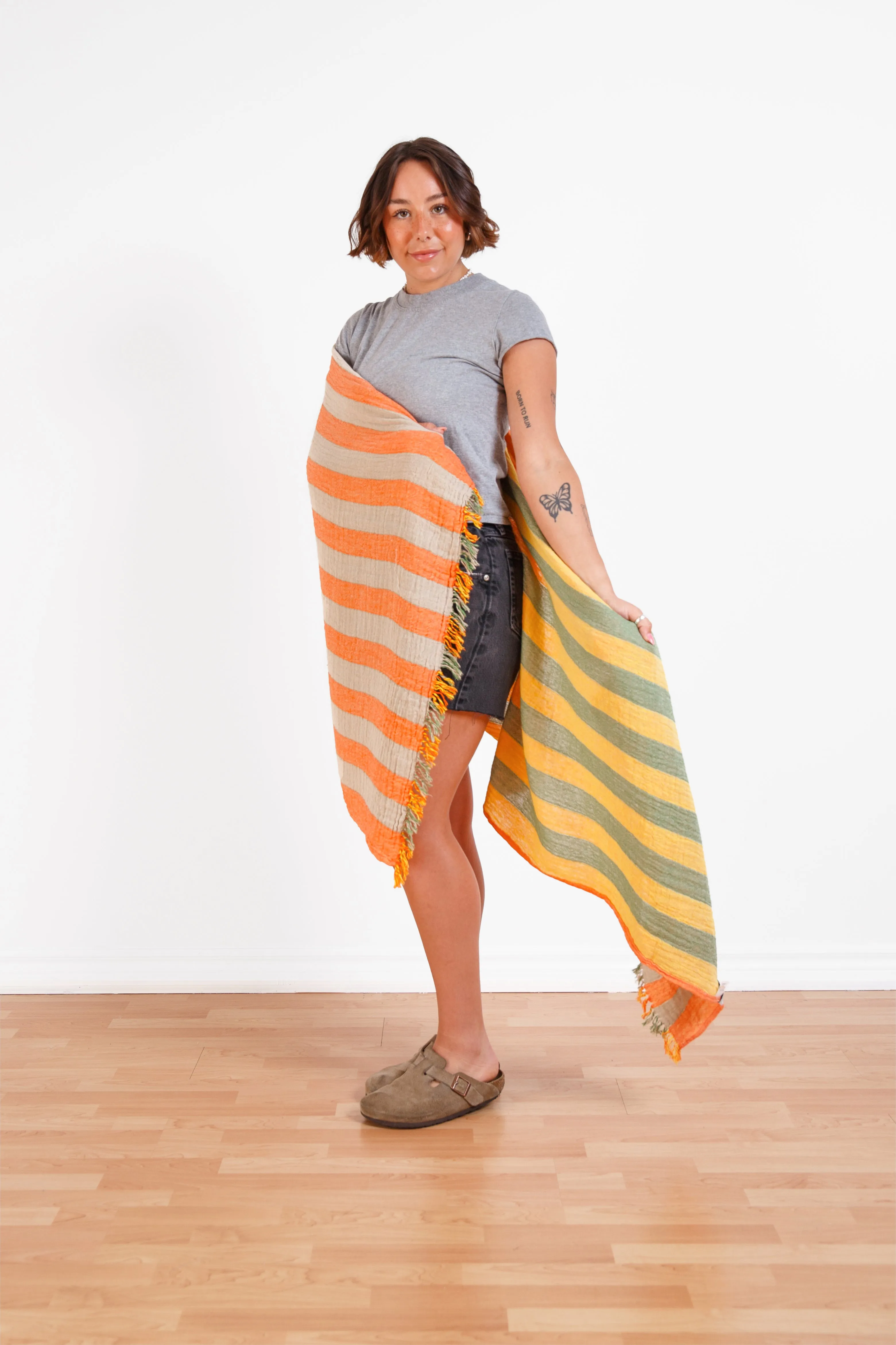 Tofino Towel Banks Muslin Gauze Stripe Towel