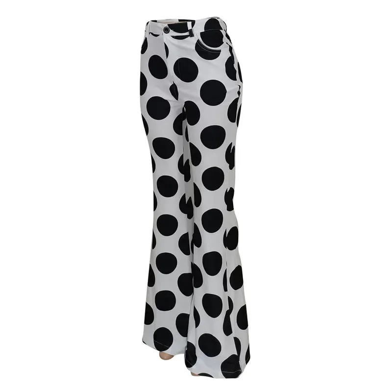 Valentina High-Waisted Polka Dot Flared Pants