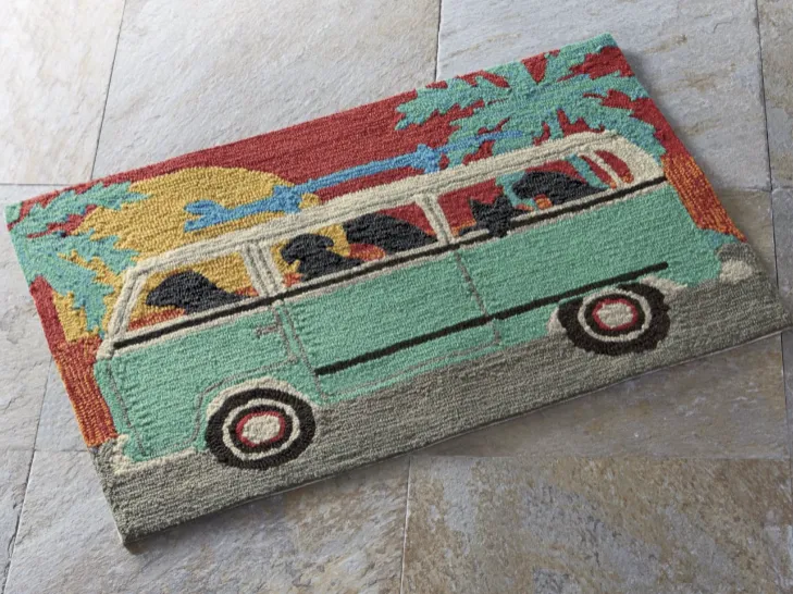 Vanlife Dogs Beach Trip Mat