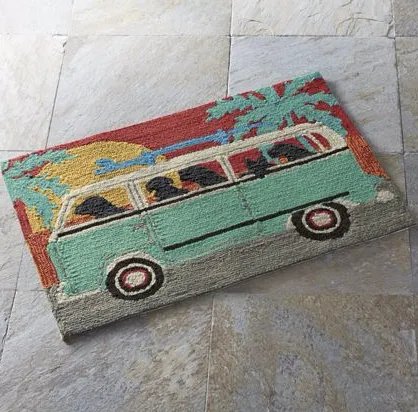 Vanlife Dogs Beach Trip Mat