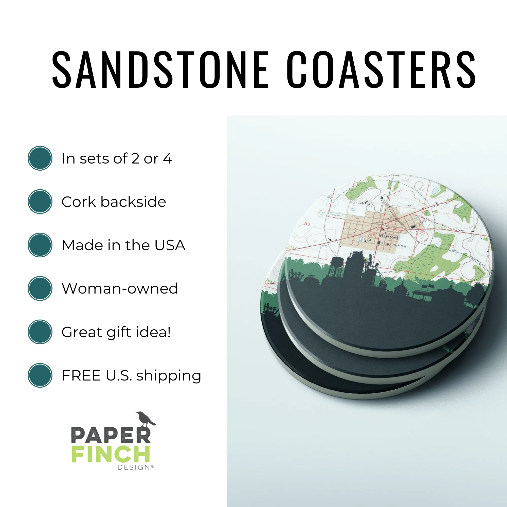 Vintage Beach Van Stone Coasters - Set of 4 | Good Vibrations Collection