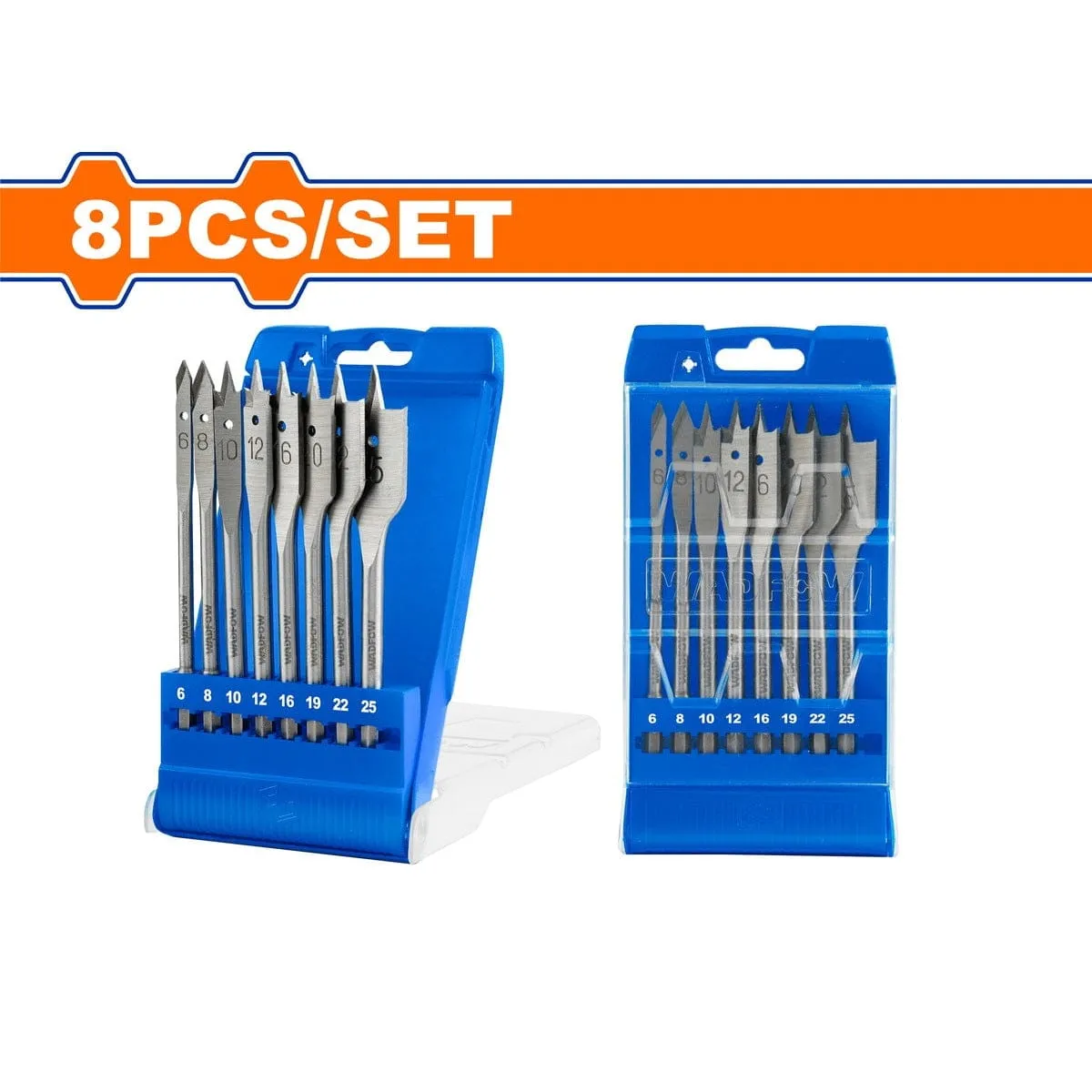 Wadfow 8 Pieces Flat Wood Drill Bit - WWF6B08