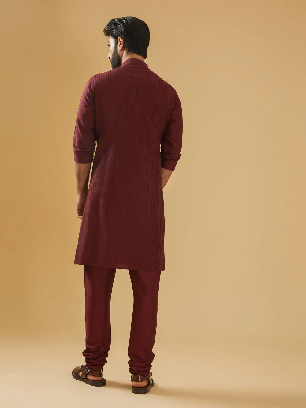 Wine Silk Kurta