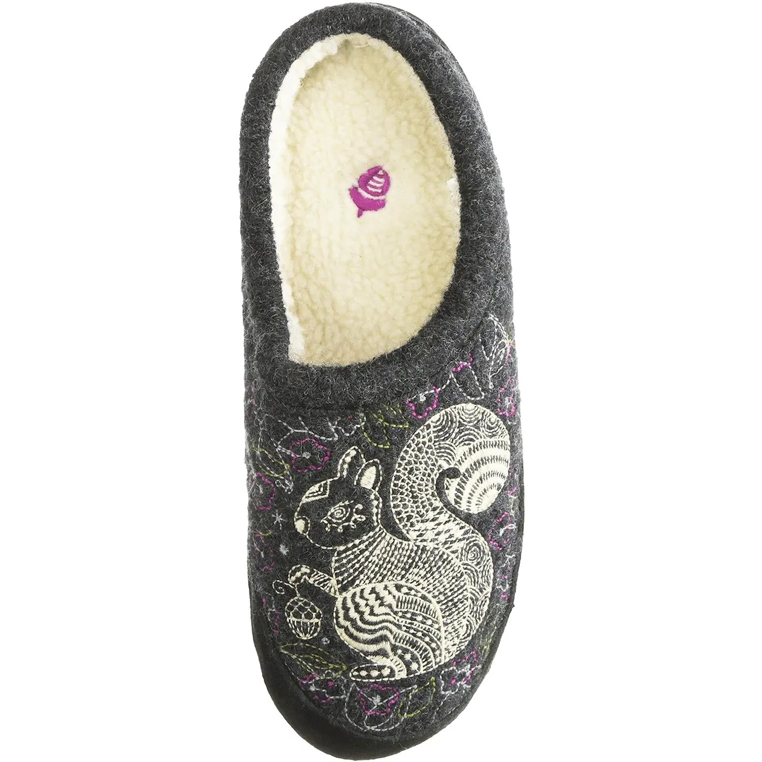 Women's Acorn Forest Mule Grey Squirrel Wool