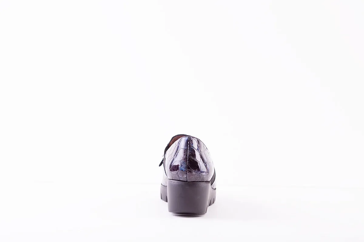 WONDERS C-33254 WEDGE SLIP-ON TASSEL SHOE - NAVY PATENT