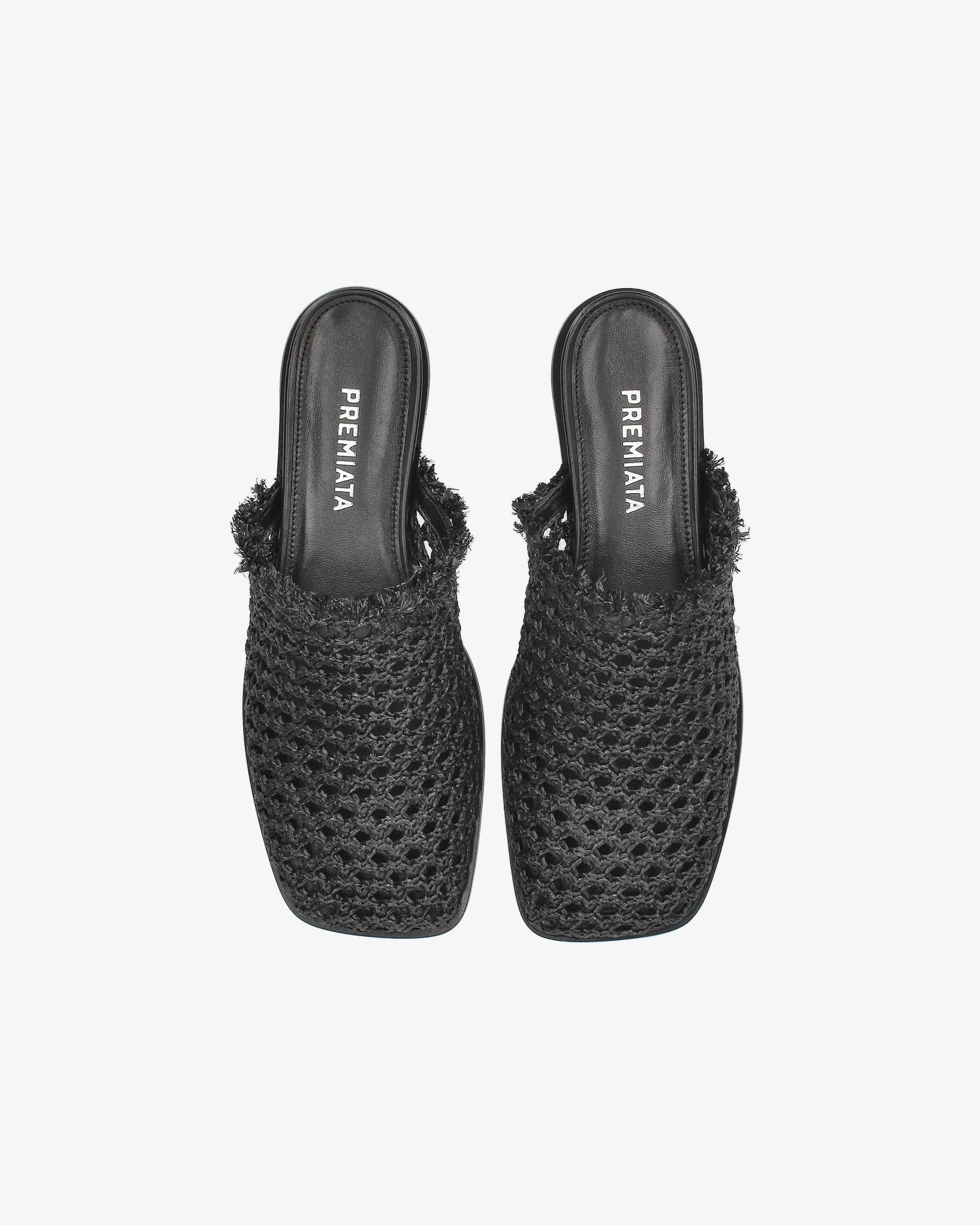 Woven Raffia Sabot with Frayed Detailing