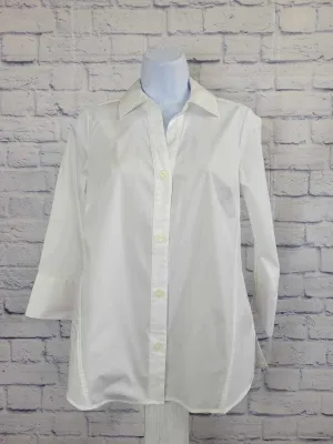 XLARGE WHITE A596282 Denim & Co. Coolmax Cotton Shirt